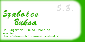 szabolcs buksa business card